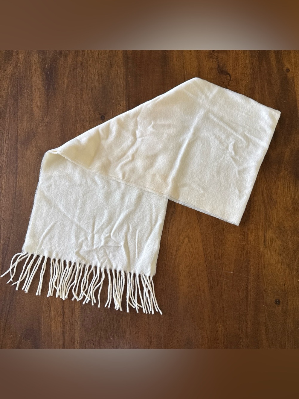LADIES CASHMINK V. FRAAS CASHMINK SCARF WRAP FRINGE ENDS SOFT IVORY